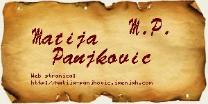 Matija Panjković vizit kartica